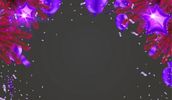 Vector Illustration Purple Balloons — Stock Vector
