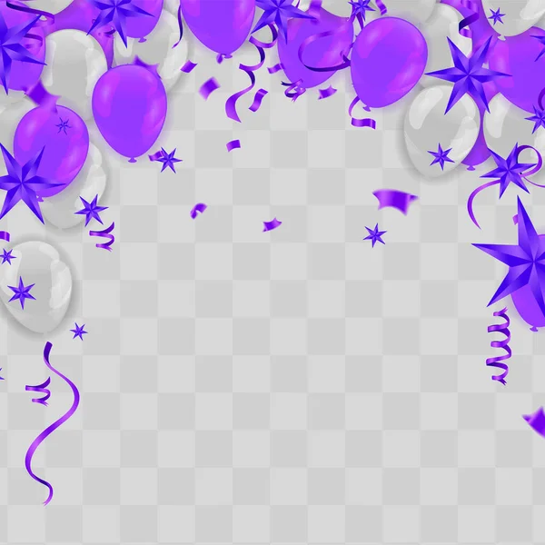 紫色气球的矢量图解 — 图库矢量图片