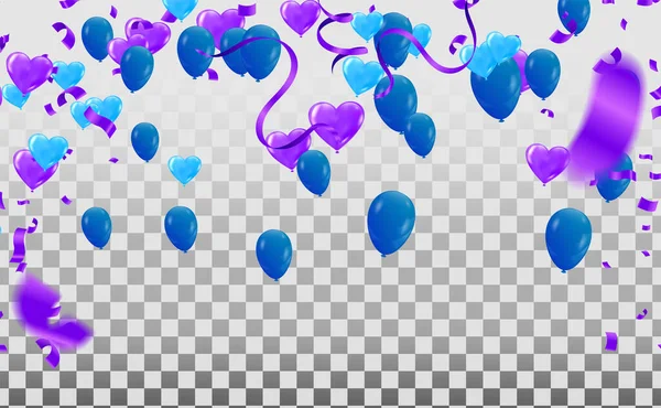 Vector Illustration Purple Balloons — Stock Vector