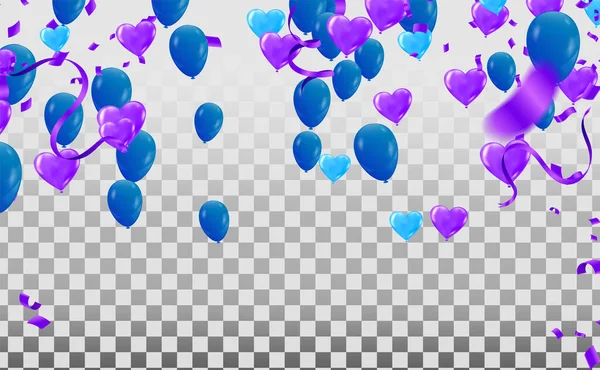 Vector Illustration Purple Balloons — Stock Vector