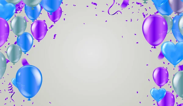 Illustrazione Vettoriale Palloncini Viola — Vettoriale Stock