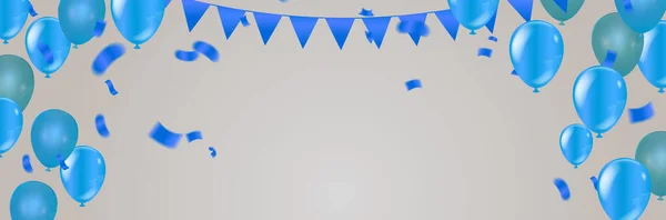 Голубые Шарики Многими Цветными Шариками Дизайнеров Иллюстраторов Балы Фон Фестиваль — стоковый вектор