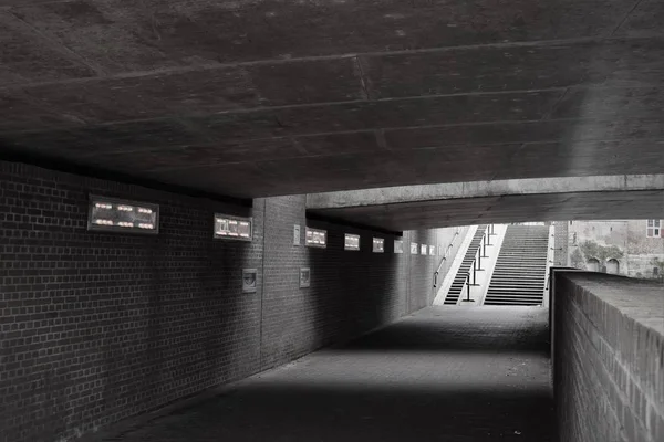 Вид Горбатого Залізничного Віадук Пішоходів Сходами Чорно Білому Кольорі — стокове фото
