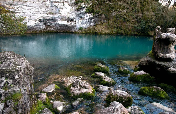 View Beautiful Picturesque Mountain Azure Lake — Stock Photo, Image