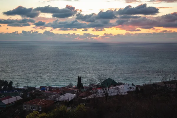 Pittoreska Solnedgången Det Svarta Havet — Stockfoto