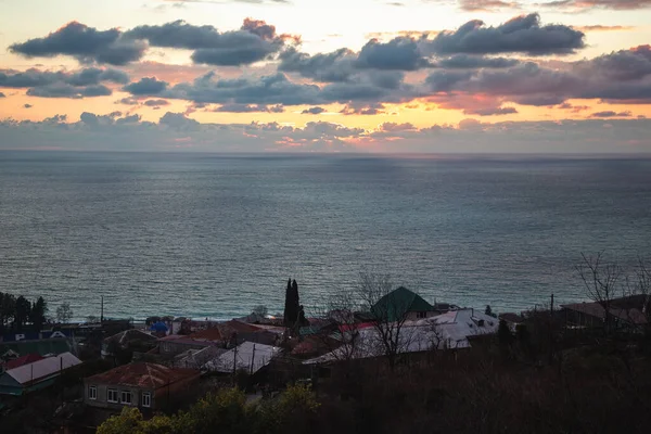 Magnifique Coucher Soleil Sur Mer Noire — Photo