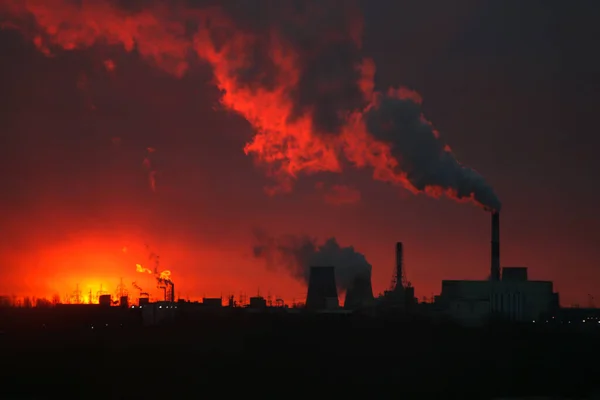 Beautiful Sunrise Power Station — Stock Photo, Image