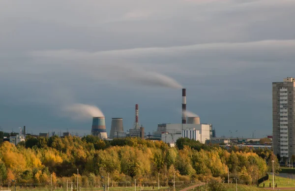view of the power station in autumn