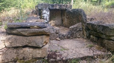 Ancient stone dolmen in the mountains Caucasus