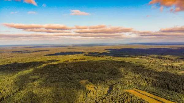 Photo Drone Village Suday Kostroma Taiga Russia — Stock Photo, Image