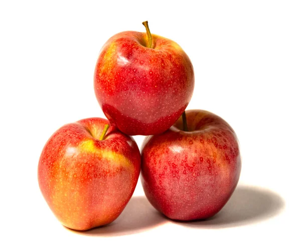 Czerwone Jabłko Odizolowane Białym Tle — Zdjęcie stockowe