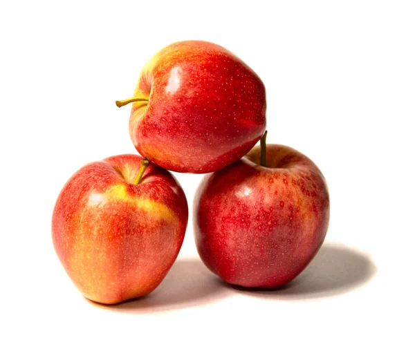 Czerwone Jabłko Odizolowane Białym Tle — Zdjęcie stockowe