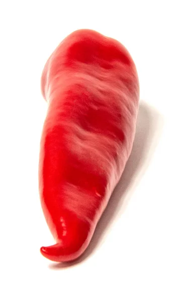 Röd Paprika Isolerad Vit Bakgrund — Stockfoto