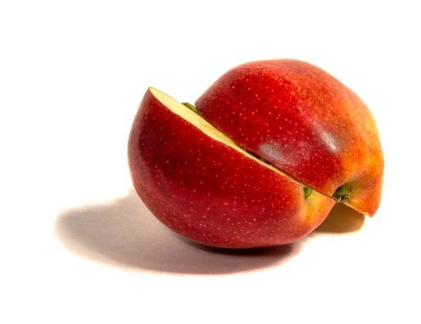 Червоне Яблуко Ізольовано Білому Тлі — стокове фото