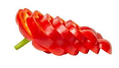 Kırmızı biber beyaz arkaplanda izole edildi