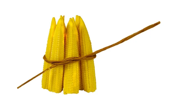Malé Kukuřice Izolované Bílém Pozadí — Stock fotografie