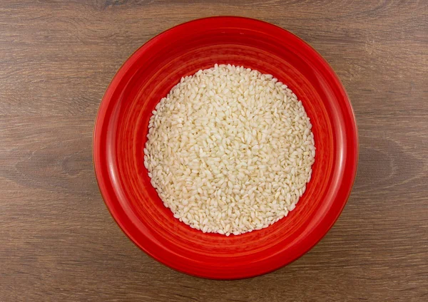 Rice Bowl Isolated Wooden Background — Stock Photo, Image
