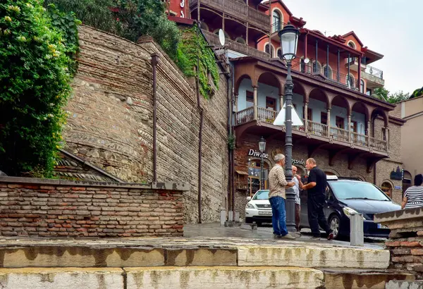 Tbilisi Georgia August 2018 Občané Ulicích Tbilisi Hlavního Města Gruzie — Stock fotografie