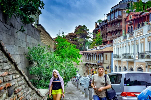 Tbilisi Geórgia Agosto 2018 Ruas Antiga Tbilisi — Fotografia de Stock