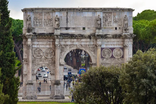 Roma Itália Janeiro 2019 Arco Constantino Arco Costantino Entre Coliseu — Fotografia de Stock