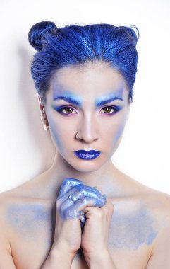 Bir fantastik makyaj güzel bir kızla. 