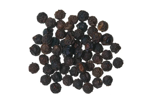 Black Penja Pepper Piper Nigrum Белом Фоне Первый Африканский Продукт — стоковое фото