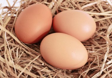 saman üzerinde taze yumurta 