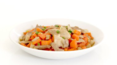 Kızarmış sıcak karışık sebze stire