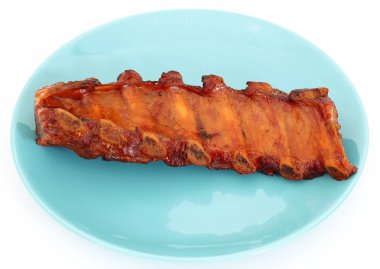 Izgara Barbekü Domuz kaburga plaka üzerinde