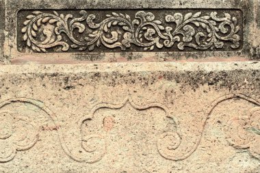 Wat pho duvarda eski yaşlı dekoratif süsler