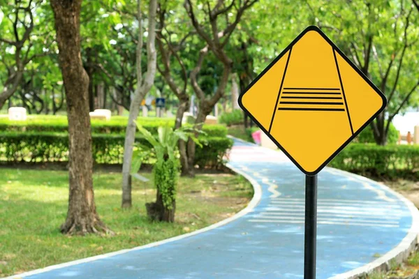 Narrowed road sign — Stock Photo, Image