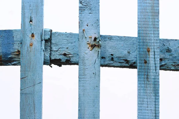 Régi kék kerítés — Stock Fotó