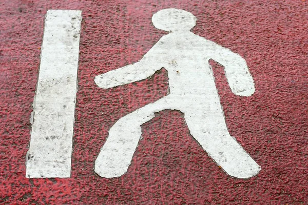 Pedestrian sign on a road — Stock Photo, Image