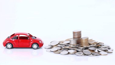 para ve kırmızı araba