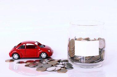 para ve kırmızı araba