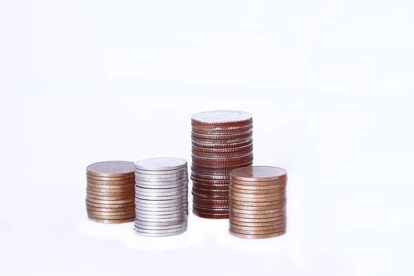 Coins isolated on white — Stock Photo, Image