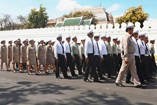 A Moção do Exército Real Tailandês para se preparar para participar do funeral do Rei Bhumibol Adulyadej (Rei Rama 9 ) — Fotografia de Stock