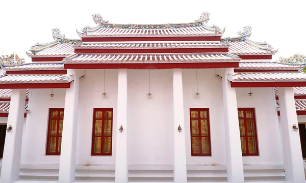 Ancient Temple Old Chinese Multi Colour Rooftop Style in Thailand temple — Stock Photo, Image