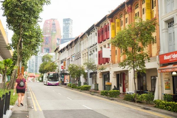 Traditional Colonial Street Singapore Stock Photo