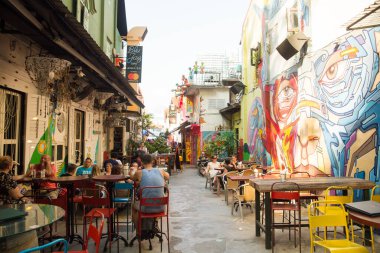 Singapur 'da küçük Bugis caddesi