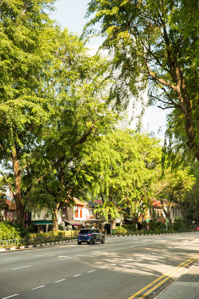 Empty wide road in Singapore