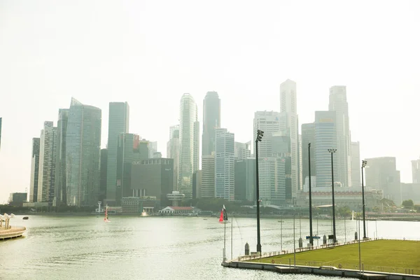 Central Business District Panorama Singapuru — Stock fotografie