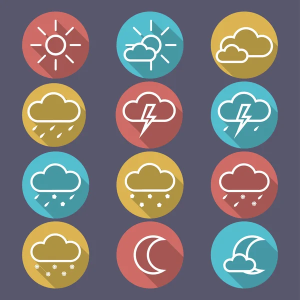 Twelve weather icons — Stock Vector