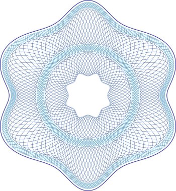 Complex currency + diploma ornamentation. Great for seals, security documents, currency, certificates and more. Easy to edit and change color.