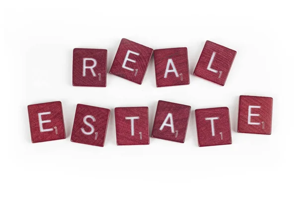 Wooden game tiles, real estate