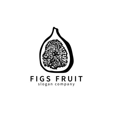 Süslü incirli logo. Soyut çiçek amblemi, tasarım konsepti, logotip element.