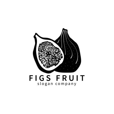 Süslü incirli logo. Soyut çiçek amblemi, tasarım konsepti.