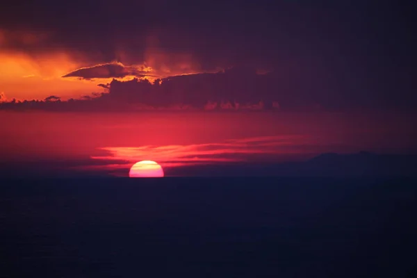 Maravilhoso Pôr Sol Santa Marinella Roma Itália — Fotografia de Stock