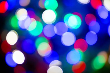 Renkli ışıkların bulanık bokeh arkaplanı.