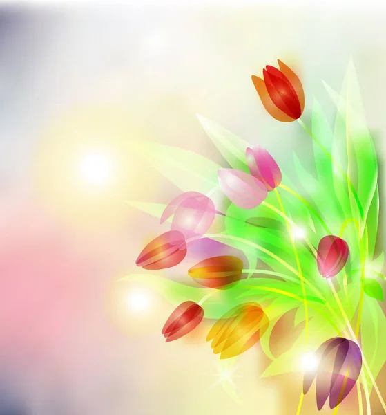 Illustrazione di bouquet di tulipani — Vettoriale Stock
